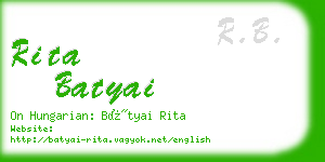 rita batyai business card